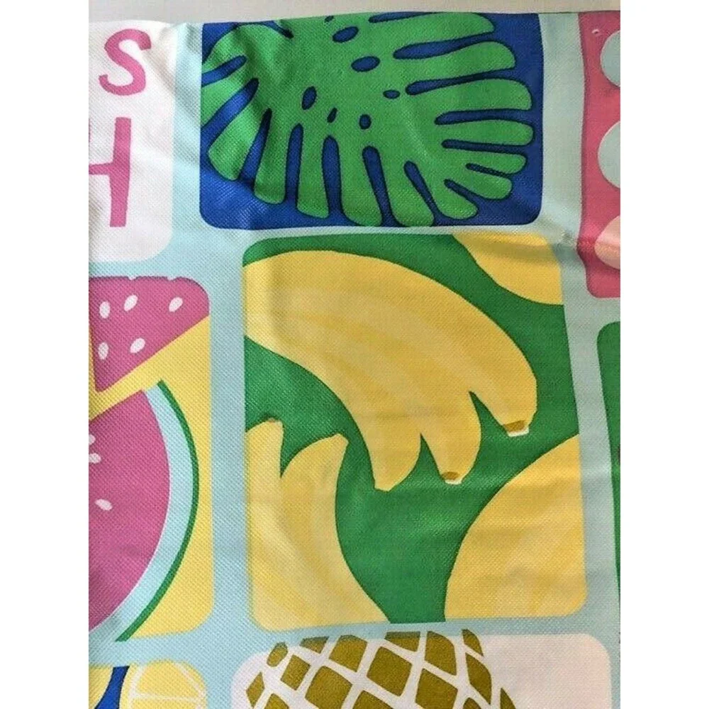 Tropical Vinyl Tablecloth Zipper Umbrella Hole Flannel Backed Summer Beach 70 Rd